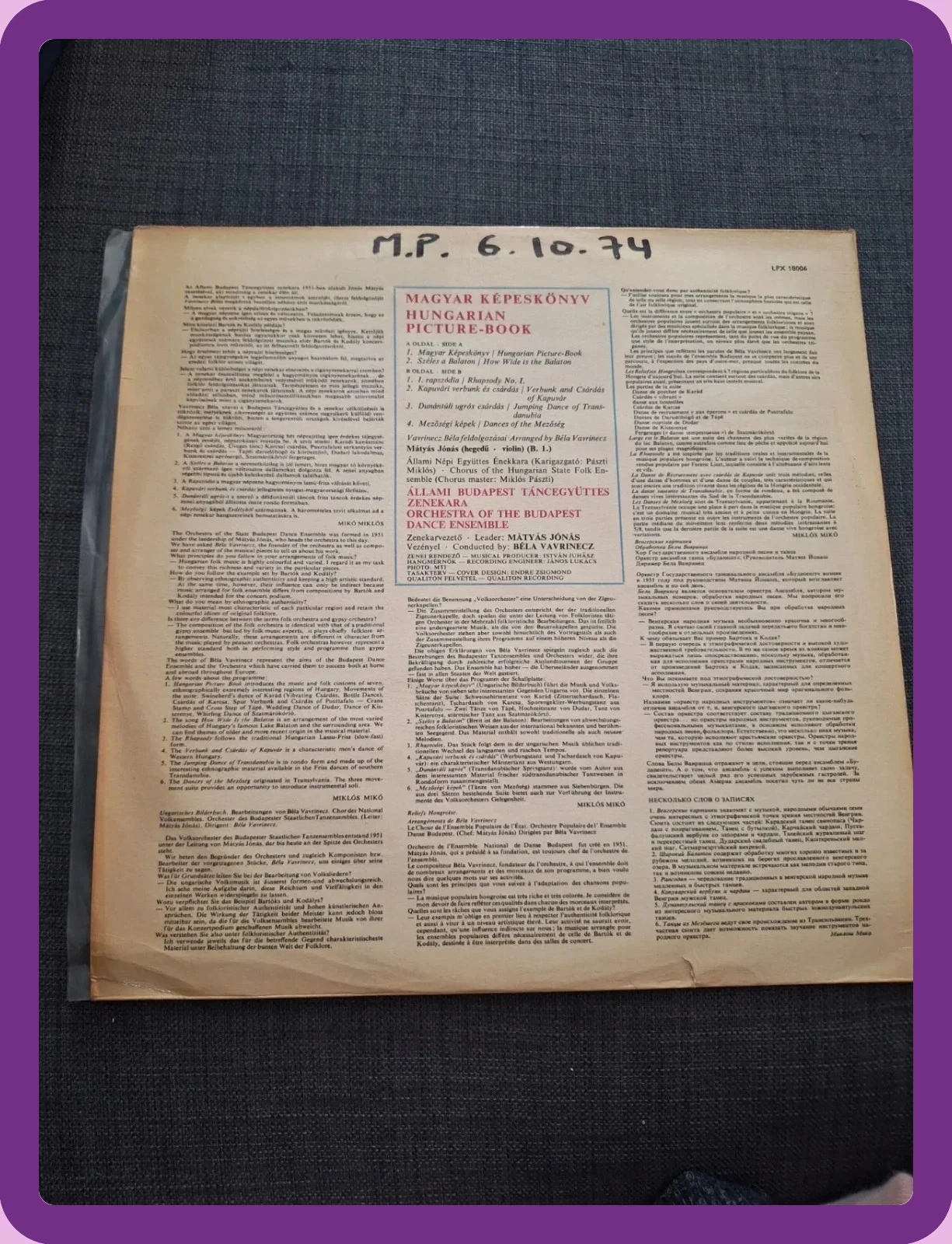 Disco de Vinil LP 33T - Livro de Imagens Húngaro – photo 2